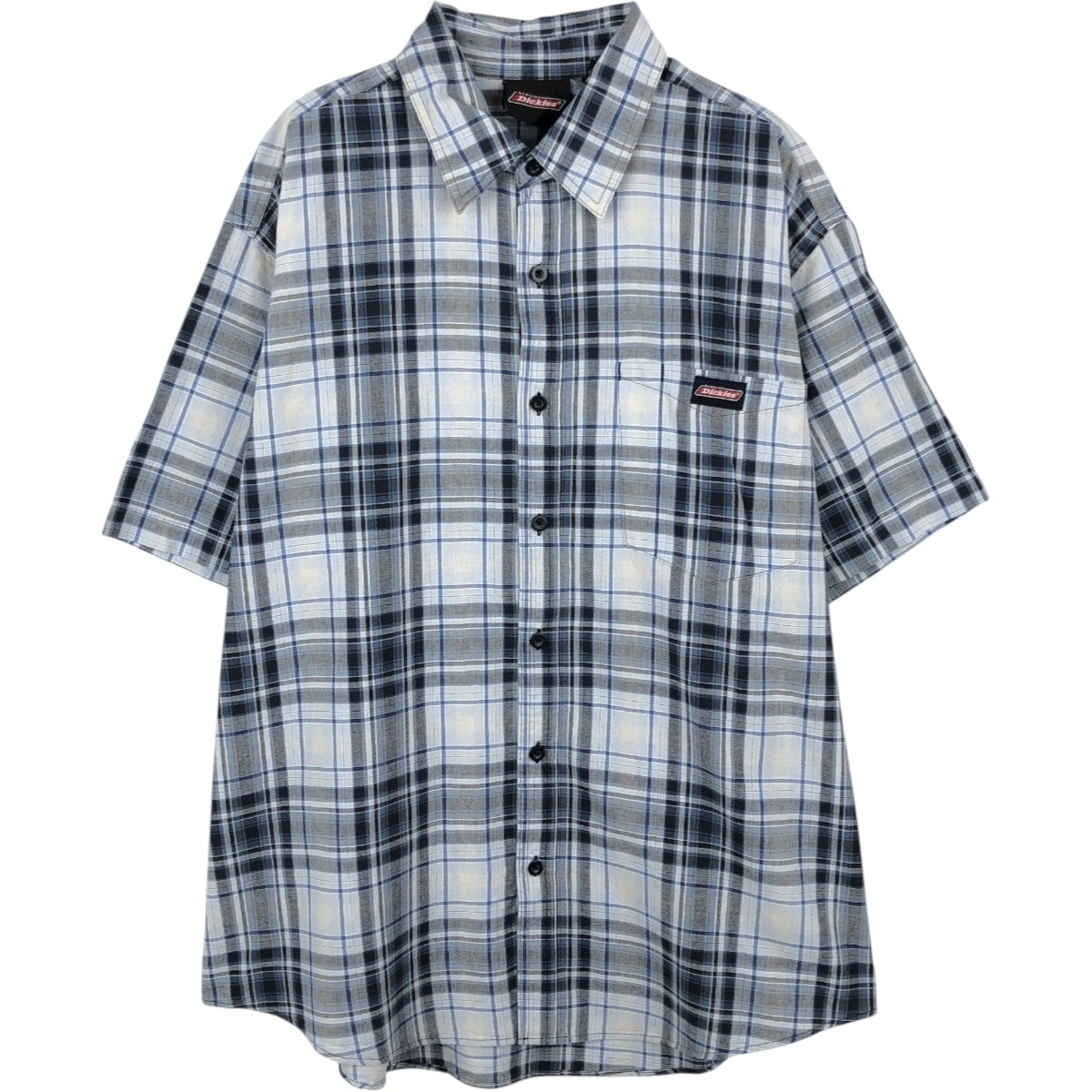 古着 ディッキーズ Dickies チェック柄 半袖 ワークシャツ メンズXL相当/eaa663591