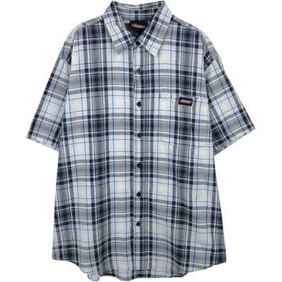 古着 ディッキーズ Dickies チェック柄 半袖 ワークシャツ メンズXL相当/eaa663591