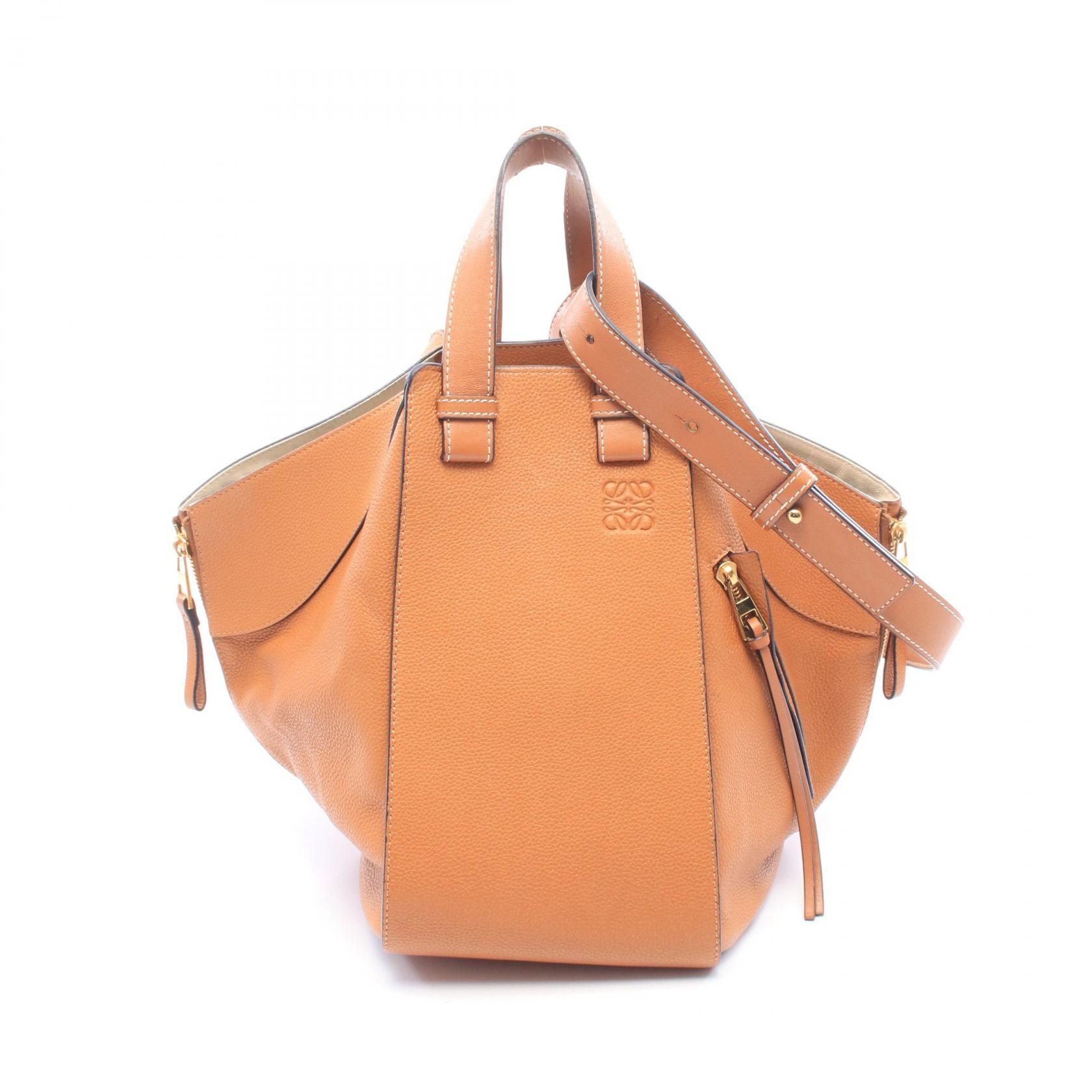 ロエベ LOEWE ハンモック ミディアム 2WAY ハンドバッグ バッグ レザー レディース ブラウン系 【中古】
