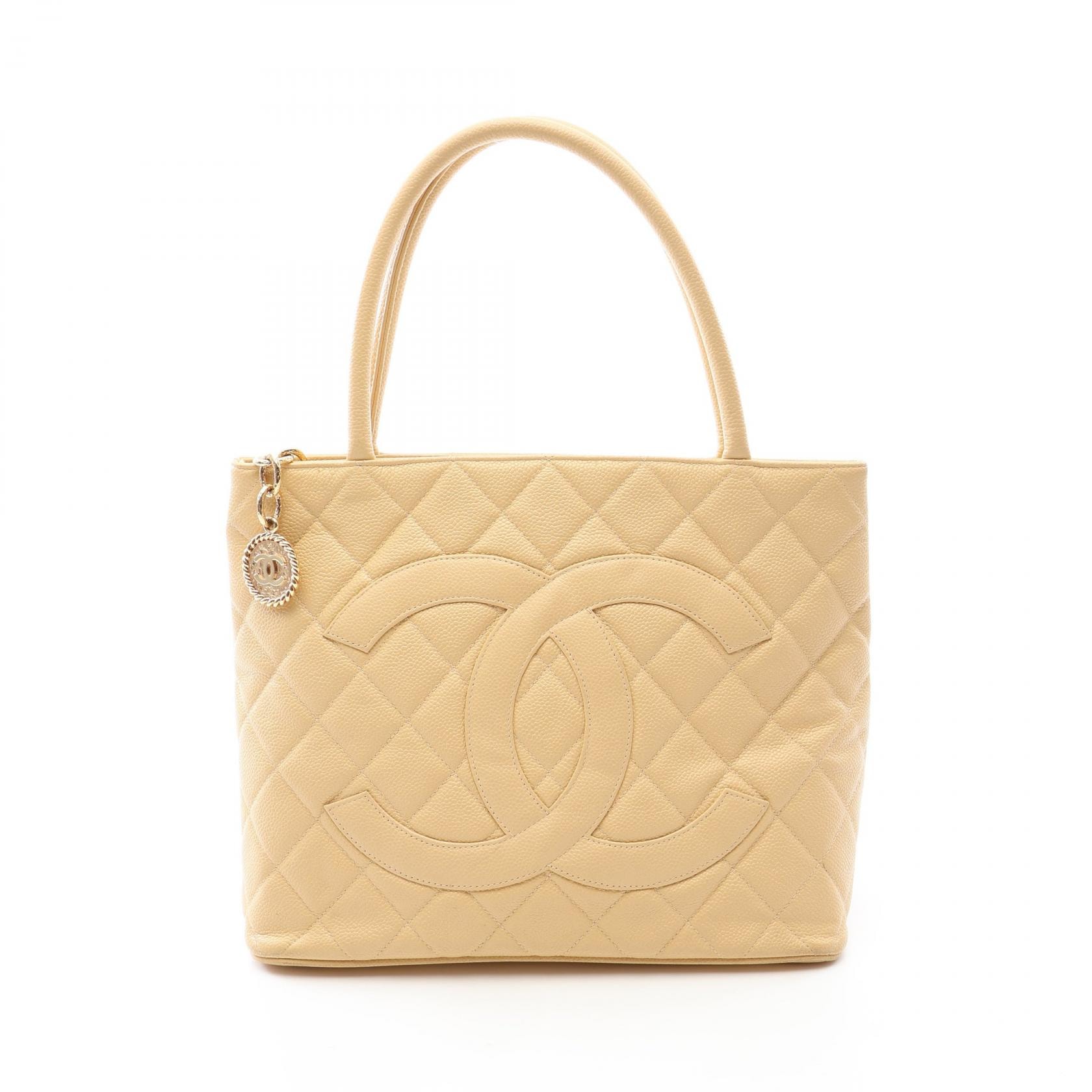 シャネル CHANEL 復刻トート トートバッグ バッグ キャビアスキン(グレインドカーフ) レディース ベージュ系 A01804 【中古】