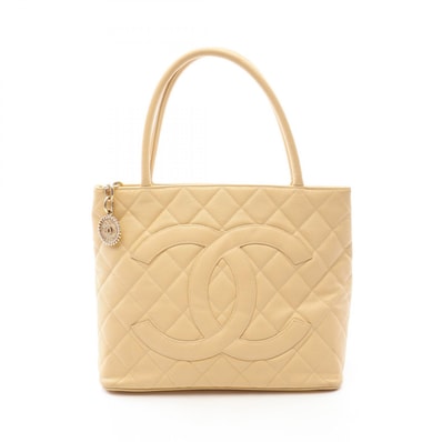 シャネル CHANEL 復刻トート トートバッグ バッグ キャビアスキン(グレインドカーフ) レディース ベージュ系 A01804 【中古】