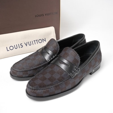 ■未使用品■LOUIS VUITTON ルイ・ヴィトン ローファー サイズ5 1/2 ダミエ ハラコ 20260603/RA9605