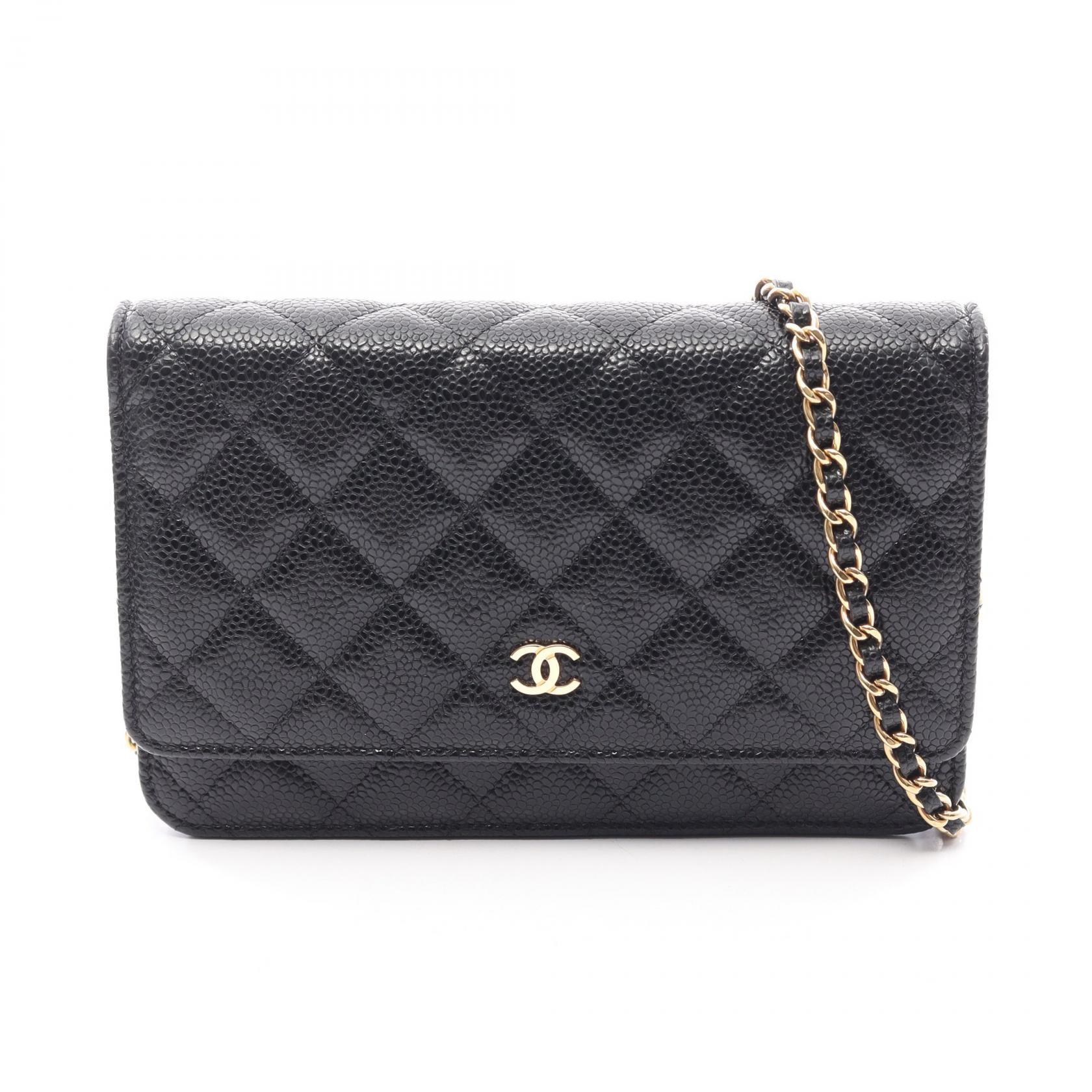 샤넬 CHANEL 마트라세 숄더백 백 캐비어 스킨 (그레인드 카프) 여성용 블랙 [중고]