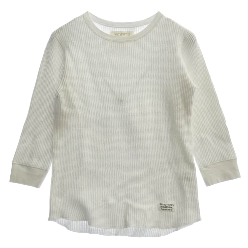 WACKO MARIA ワコマリア カットソー サーマル ワッフル 長袖 カットソー ホワイト系 M【中古】