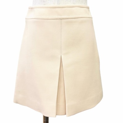 未使用品 セリーヌ トラペーズ ミニスカート クリーム 36 2J8330794