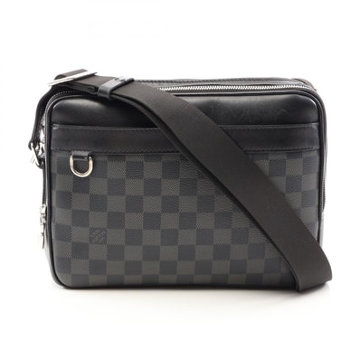 ルイ・ヴィトン LOUIS VUITTON トロカデロ メッセンジャー PM ショルダーバッグ バッグ PVCコーティングキャンバス レザー ダミエ・グラフィット メンズ ブラック系 N40087 【中古】