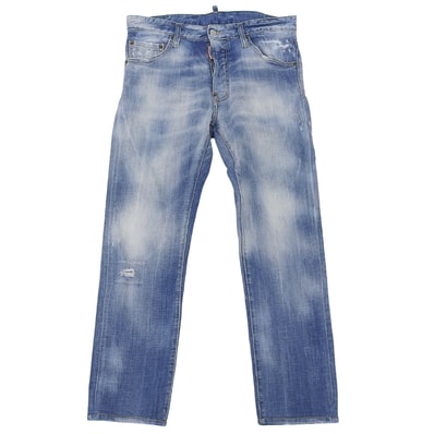 ディースクエアード COOL GUY JEAN クラッシュ加工デニムパンツ ボトムス メンズ ブルー 46 S71LB0901 21SS 46