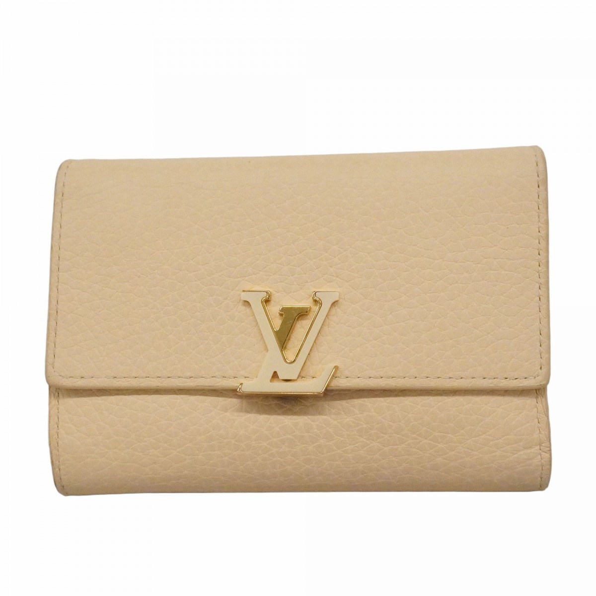 【6dd4258-k】ルイヴィトン 三つ折り財布 ワイルドアットハート ポルトフォイユカプシーヌコンパクト M45857 クレーム【中古】レディース