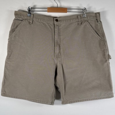 古着 カーハート Carhartt ダック ショートパンツ 大きいサイズ ハーフショーツ サイドポケット ワークショーツ w42 グレー メンズ
