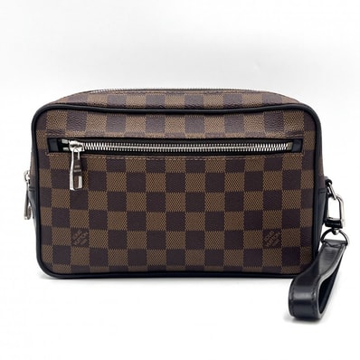 LOUIS VUITTON(ルイヴィトン)ポシェット・カサイ クラッチバッグ ショルダーバッグ ダミエ・エベヌ ブラウン シルバー金具【中古】