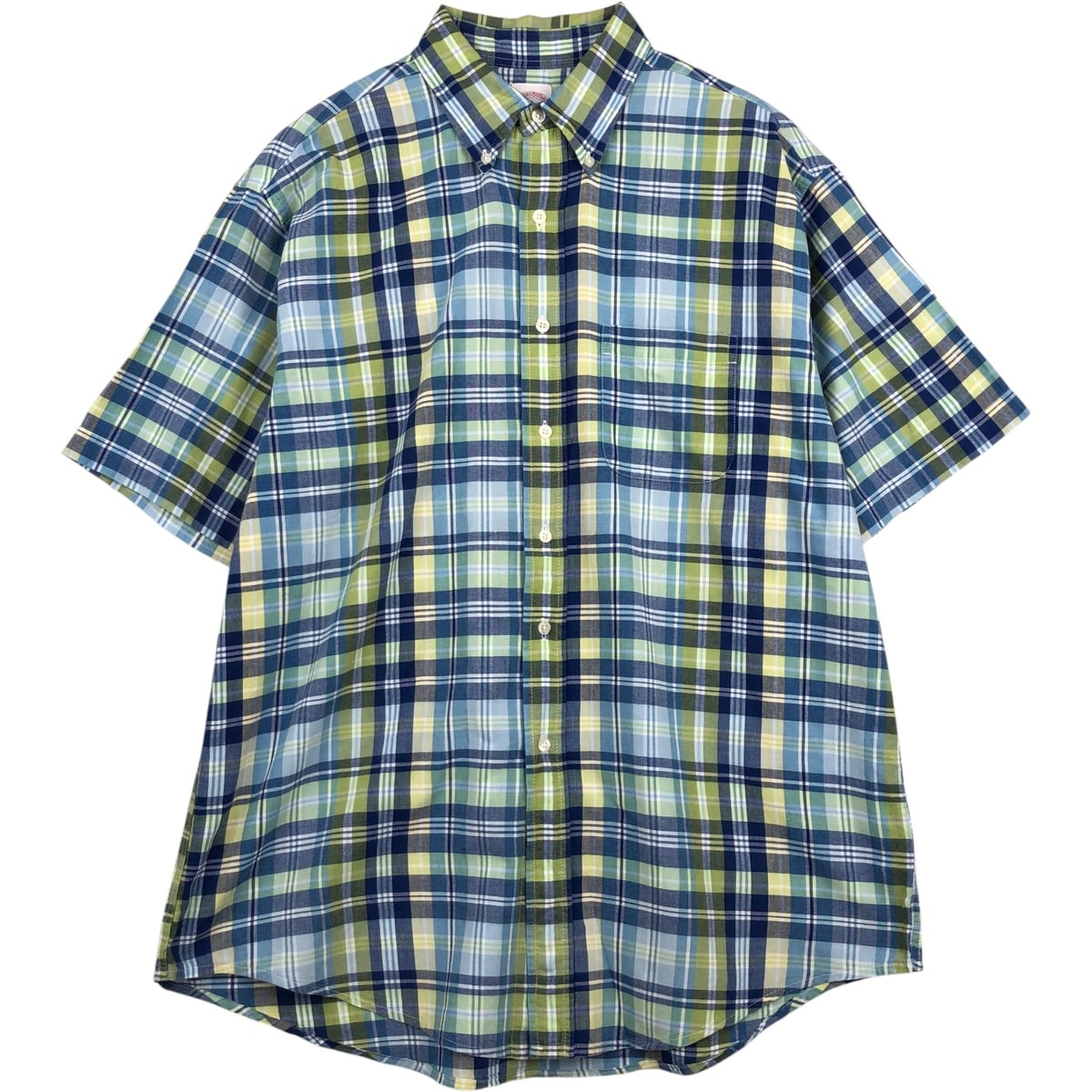 古着 ブルックスブラザーズ Brooks Brothers Est.1818 半袖 ボタンダウン チェックシャツ メンズXL相当/eaa643798