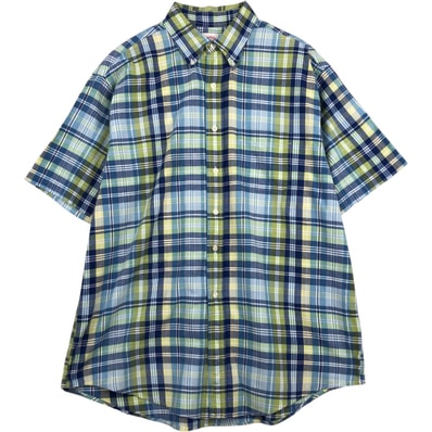 古着 ブルックスブラザーズ Brooks Brothers Est.1818 半袖 ボタンダウン チェックシャツ メンズXL相当/eaa643798