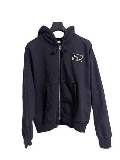 Stussy x Nike Stone Washed Fleece Zip Hoodie "Black" (US Size) FJ9175-010