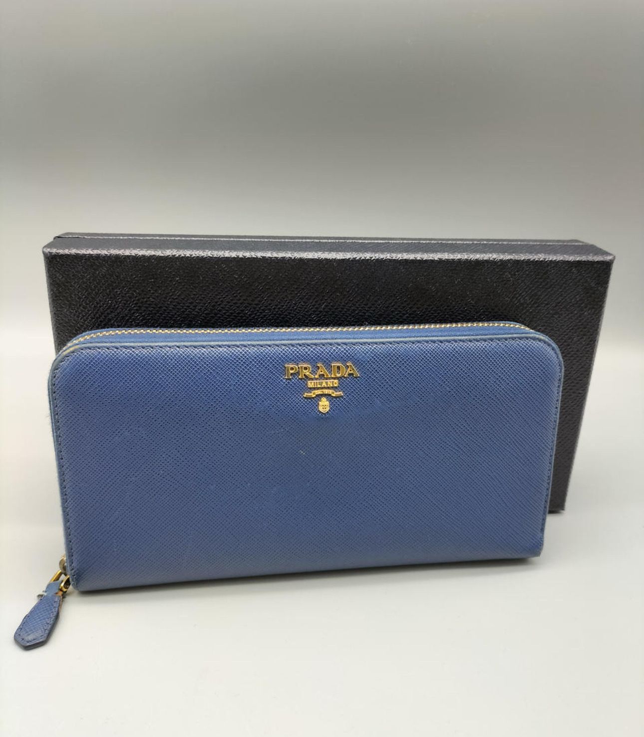 PRADA Large Saffiano Leather Wallet "Bluette"