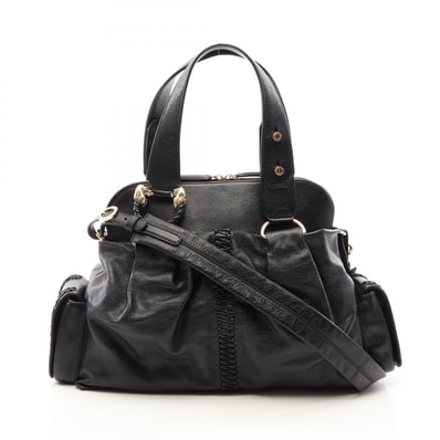 ブルガリ BVLGARI レオーニ 2WAY ハンドバッグ バッグ レザー レディース ブラック系 【中古】