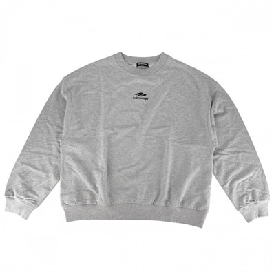 BALENCIAGA バレンシアガ スウェット 3B Sports Icon 刺繍 トレーナー トップス オーバーサイズ アパレル 服 L 697869 グレー コットン メンズ 春 秋 冬 美品【中古品】