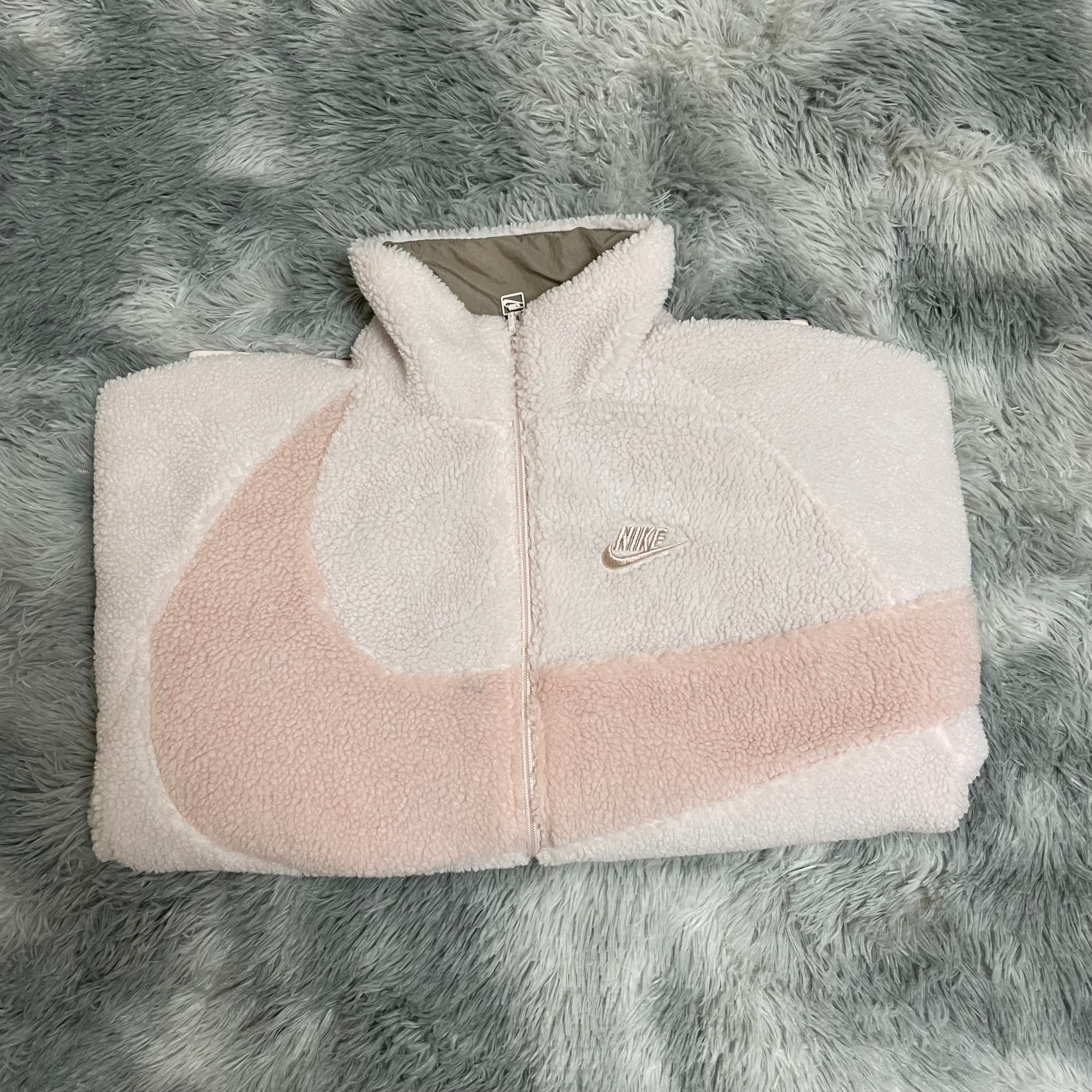 Nike Big Swoosh Reversible Boa Jacket  "Light Soft Pink"