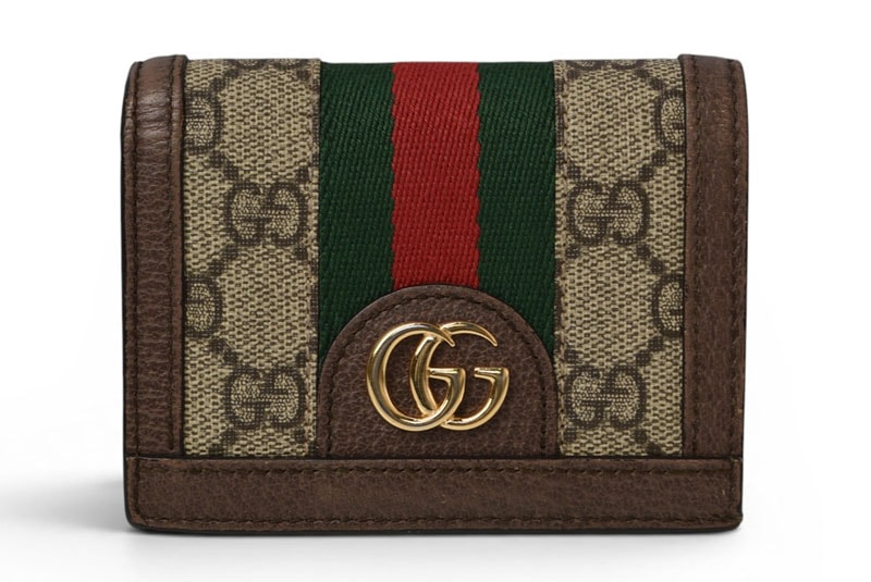 グッチ ミニ財布/二つ折り GUCCI 折財布 GGブラウン/ベージュ523155 Ophidia/オフィディア GGスプリーム【中古】
