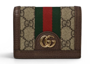 グッチ ミニ財布/二つ折り GUCCI 折財布 GGブラウン/ベージュ523155 Ophidia/オフィディア GGスプリーム【中古】