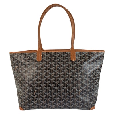 美品 GOYARD ゴヤール アルトワPM ブラック 黒 ブラウン PVC トートバッグ ショルダーバッグ 600783 【中古】