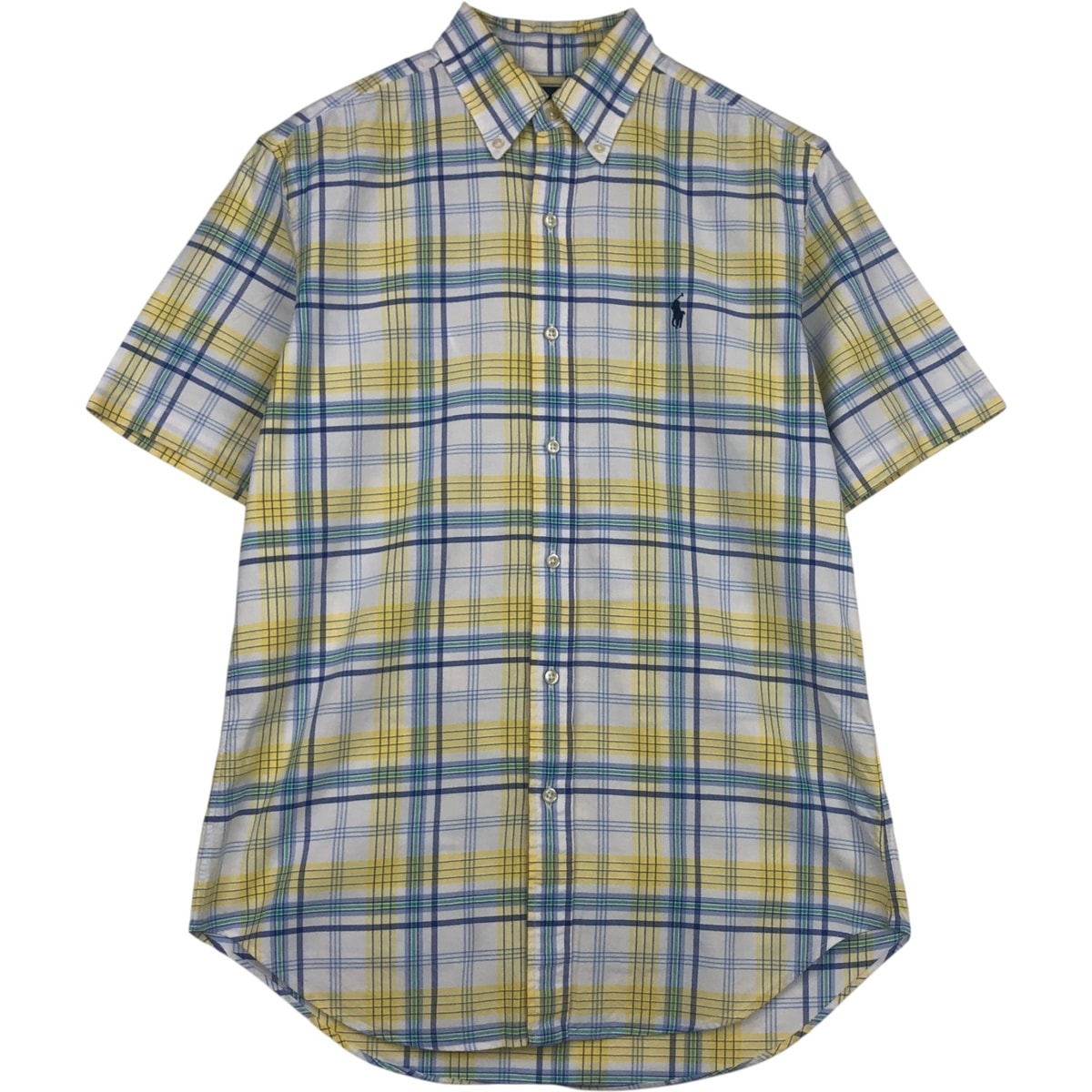 古着 ラルフローレン Ralph Lauren CLASSIC FIT マドラスチェック 半袖 ボタンダウン チェックシャツ メンズS相当/eaa637730