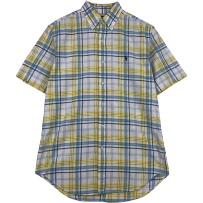 古着 ラルフローレン Ralph Lauren CLASSIC FIT マドラスチェック 半袖 ボタンダウン チェックシャツ メンズS相当/eaa637730