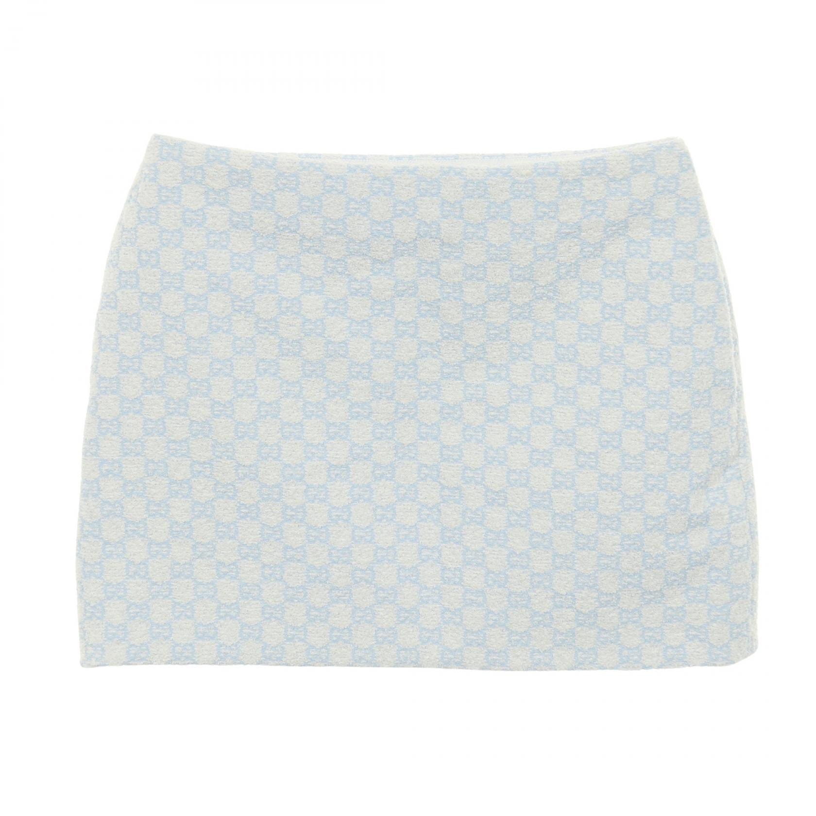 グッチ GUCCI GGコットン ブークレ スカート 衣料品 ボトムス コットン レディース ホワイト系 / ブルー系 【中古】