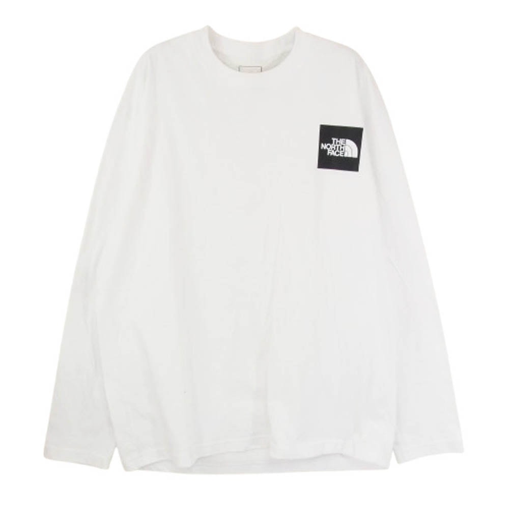 THE NORTH FACE ノースフェイス カットソー NT82202Z スクエアロゴ ロングスリーブ カットソー 長袖 Tシャツ ホワイト系 L【中古】