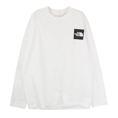 THE NORTH FACE ノースフェイス カットソー NT82202Z スクエアロゴ ロングスリーブ カットソー 長袖 Tシャツ ホワイト系 L【中古】