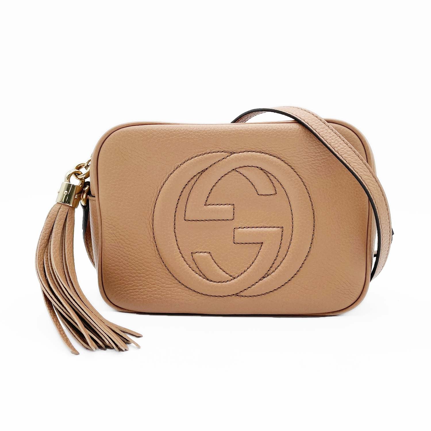 GUCCI グッチ ショルダーバッグ ソーホー 308364 ディスコ カメラ SOHO クロスボディ レザー ベージュ レディース 【中古】