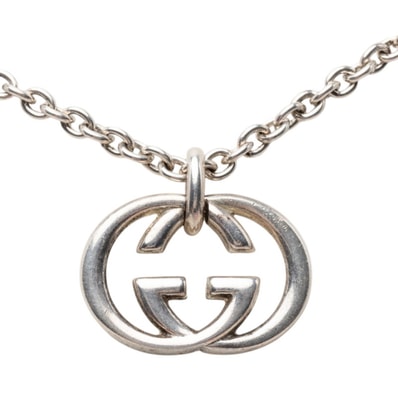 グッチ インタロッキングG チェーン ペンダント ネックレス SV925 シルバー レディース GUCCI 【中古】