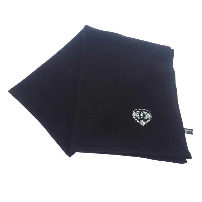 シャネル CHANEL ココマーク AAA738 B19157 94305 マフラー カシミヤ ブラック レディース【中古】【Aランク】