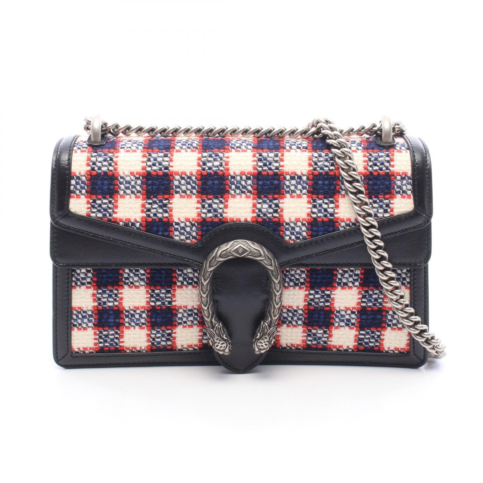グッチ GUCCI ディオニュソス ショルダーバッグ バッグ ファブリック レザー レディース ブラック系 / アイボリー系 / マルチカラー 400249 【中古】