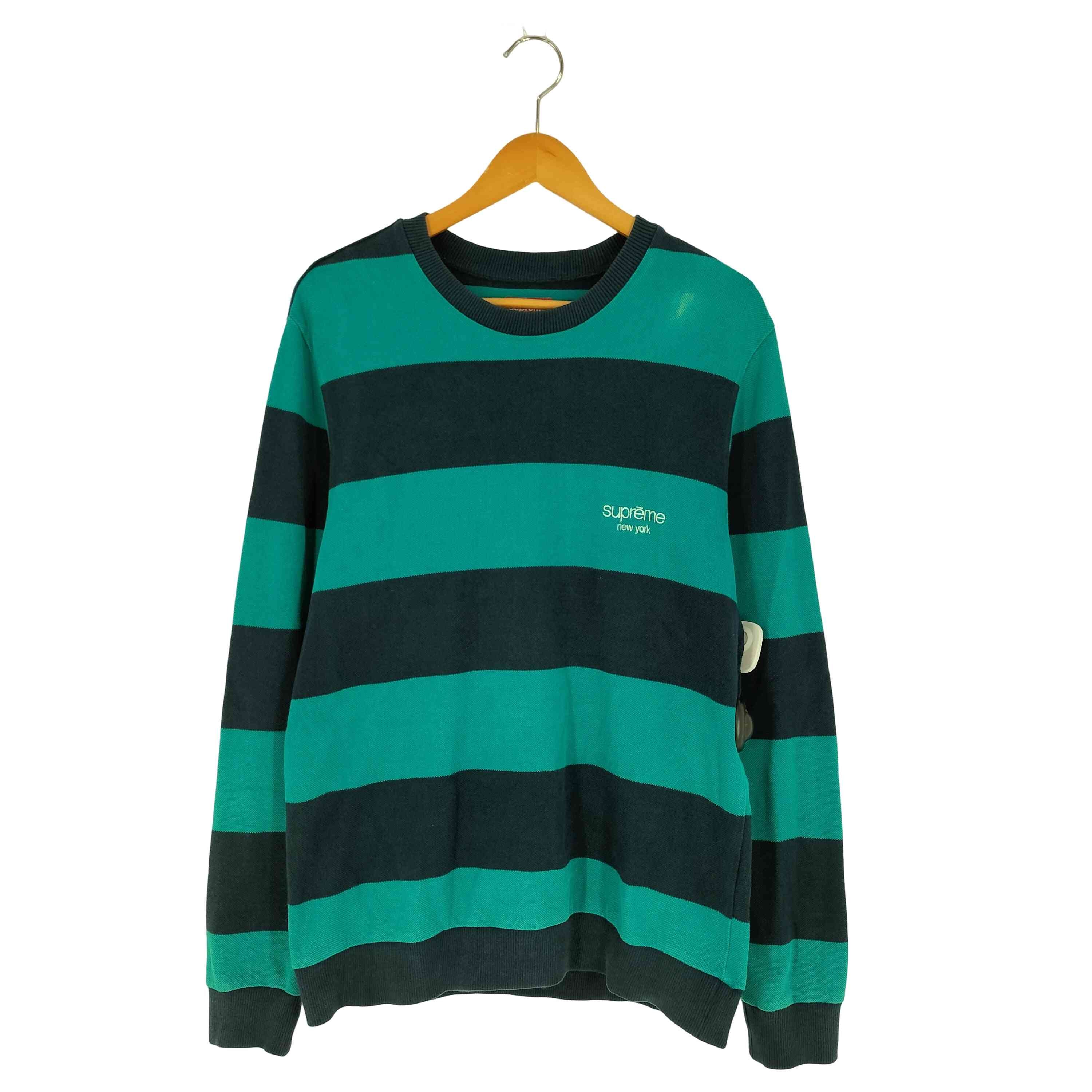 16AW Striped Pique Crewneck ストライプ クルーネックT【1143000840272】