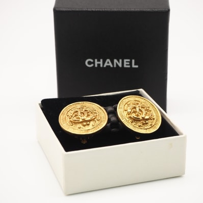 美品 CHANEL シャネル ココマーク ヴィンテージ イヤリング GP - イヤリング ゴールド GP レディース