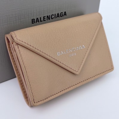 BALENCIAGA Papier Mini Wallet "Beige"