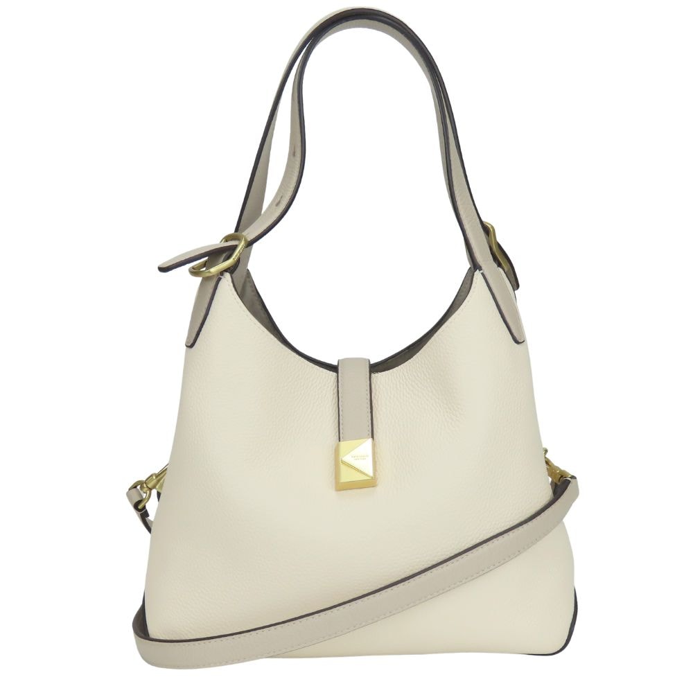 【中古】 ケイトスペード ハンドバッグ カラーブロック レザー アイボリー グレージュ ゴールド金具 2WAY 斜め掛け ショルダー レディース 女性 Kate Spade