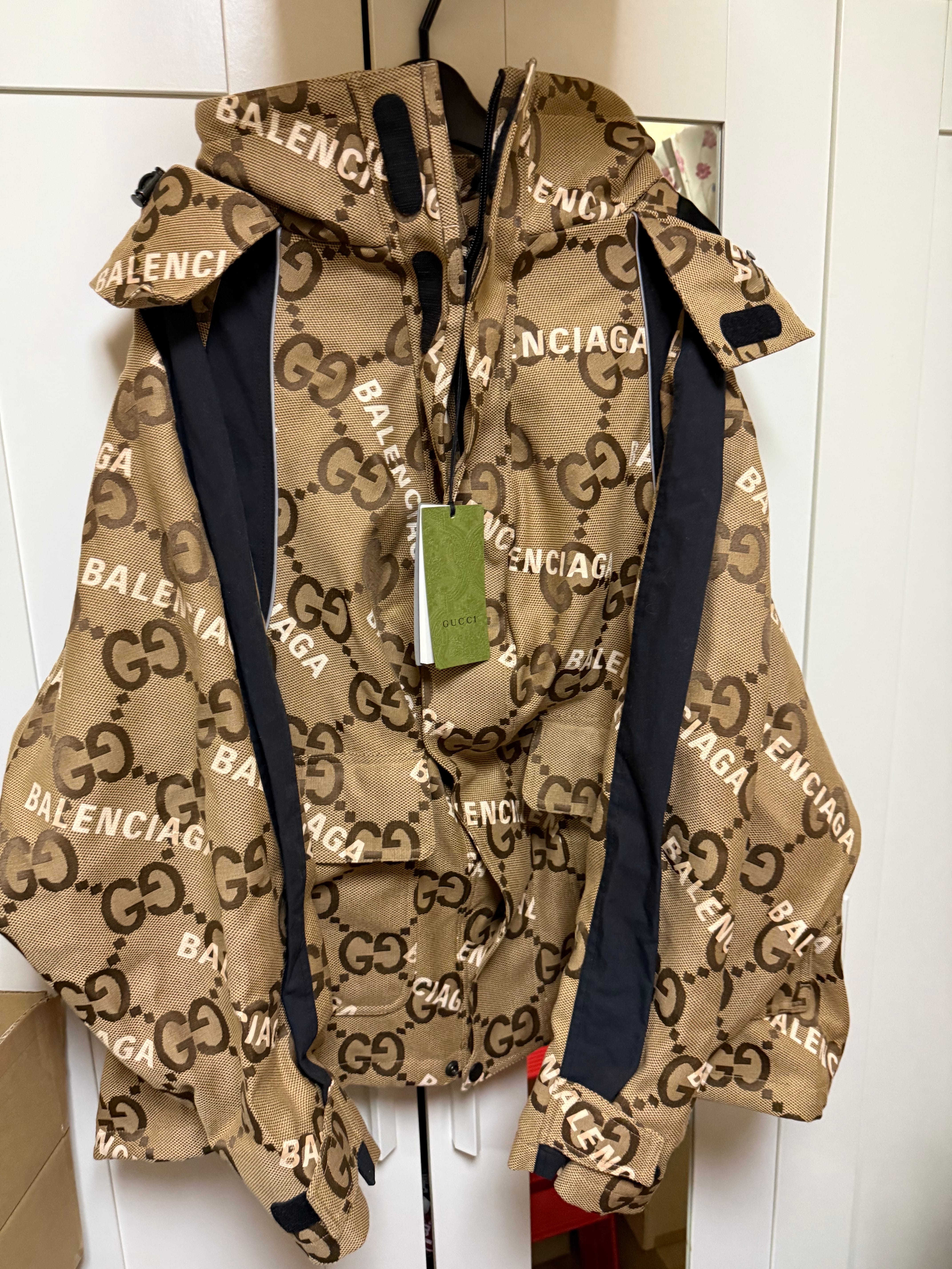GUCCI x Balenciaga The Hacker Project Jumbo GG Jacket "Beige"