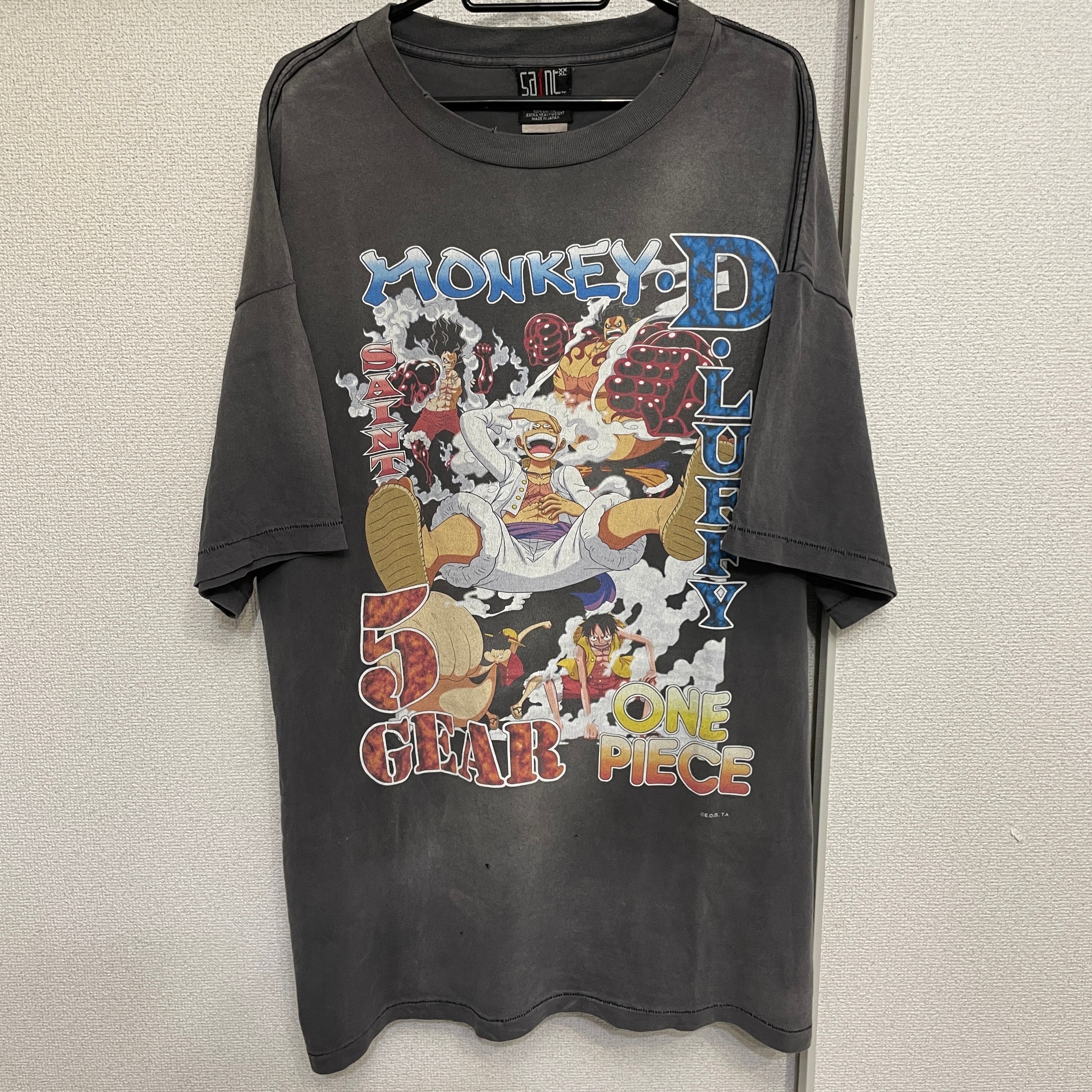 セントマイケル x ワンピース OP_SS Tシャツ/ルフィー "ブラック"