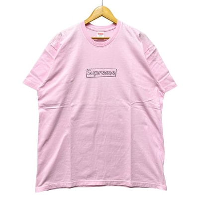 SUPREME シュプリーム Kaws Chalk Tee カウズ チョーク ボックスロゴ Tシャツ ピンク サイズXL 正規品 / 54233
