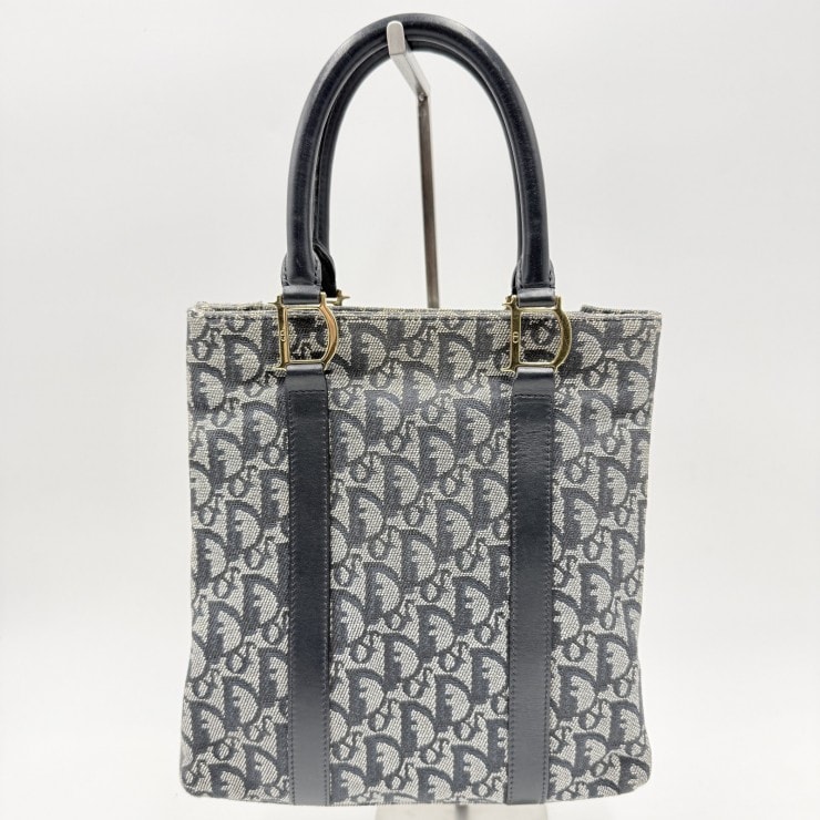 Christian Dior(クリスチャン・ディオール)トロッター トートバッグ ネイビー キャンバス×レザー