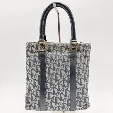 Christian Dior(クリスチャン・ディオール)トロッター トートバッグ ネイビー キャンバス×レザー