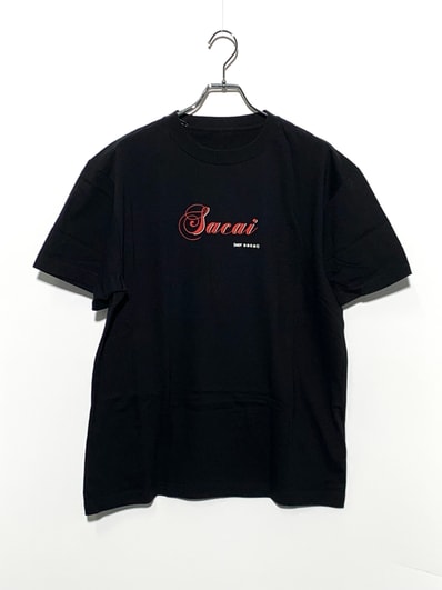sacai FRAGMENT Logo Print T-Shirts Black