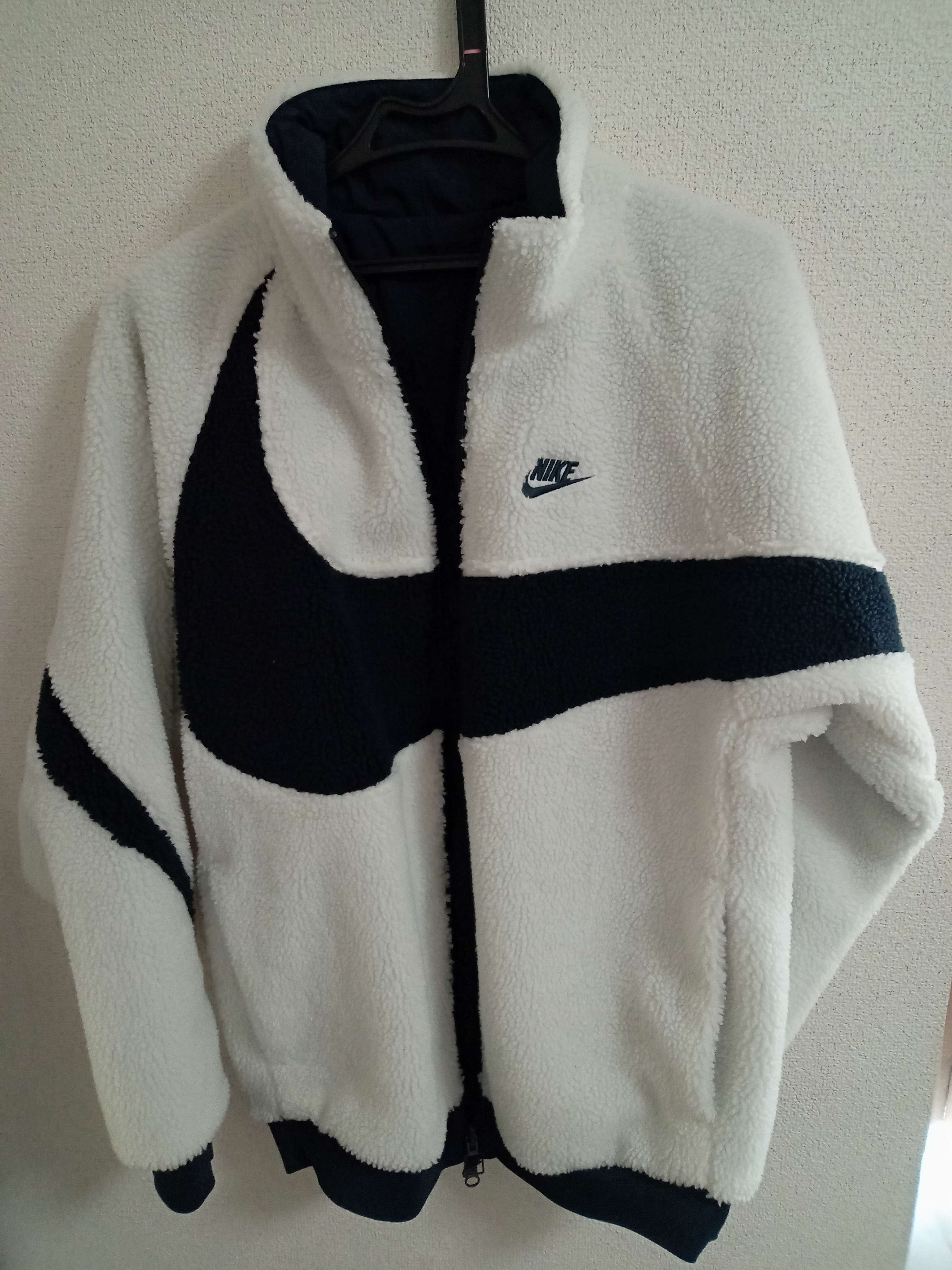 Nike Big Swoosh Reversible Boa Jacket "Sail/Dark Obsidian"