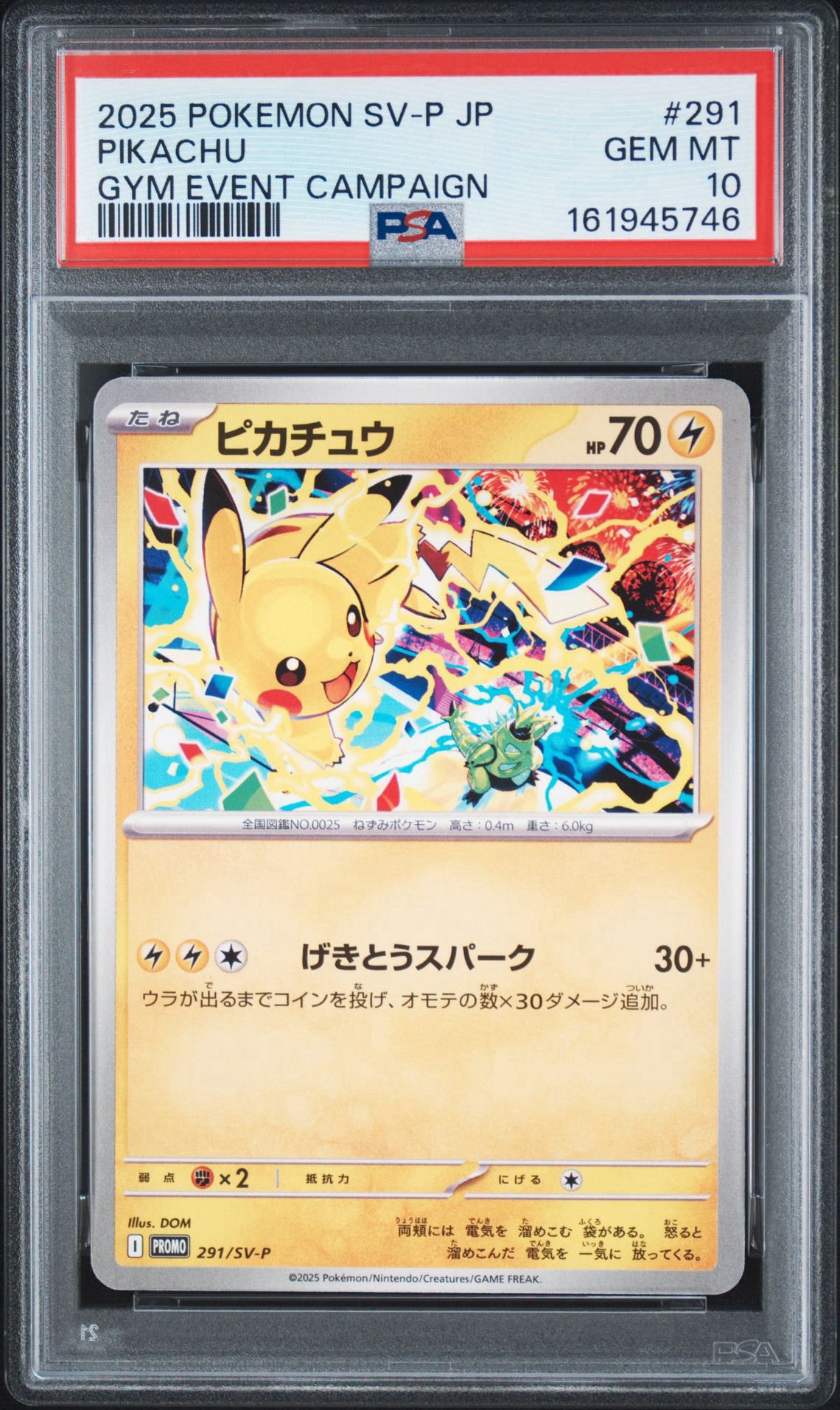 PSA10】ピカチュウ P [SV-P 291](プロモーションカード「SV-P」) 1枚の
