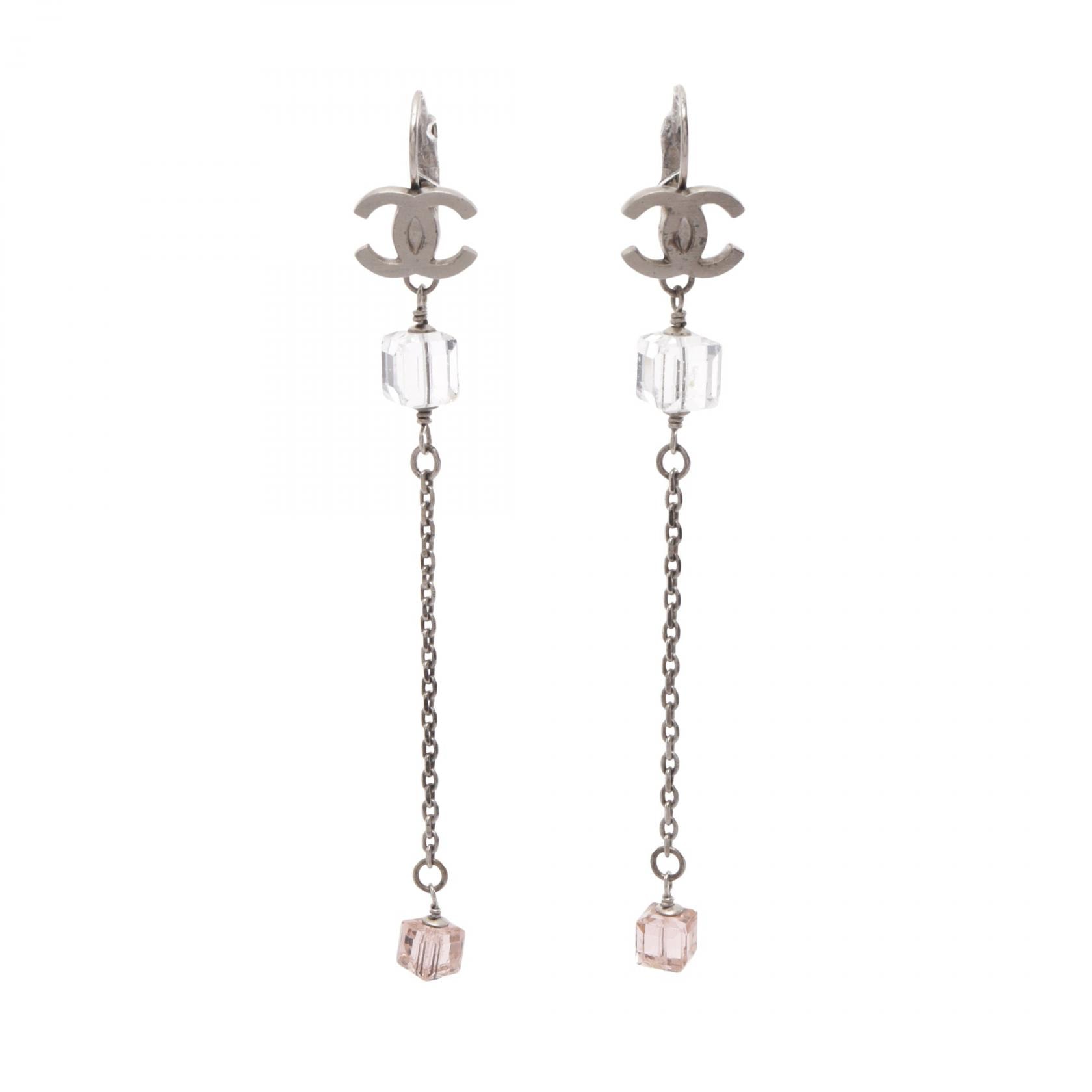 シャネル CHANEL ココマーク キューブ ピアス ジュエリー GP(ゴールドメッキ) アクリル レディース ゴールド系 / クリア系 / ピンク系 【中古】