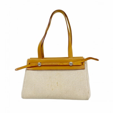 ★最終価格【6fa0223-h】エルメス ショルダーバッグ エールバックカバPM トワルGM ナチュラル シルバー金具 □G刻印【中古】レディース
