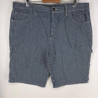 古着 ディッキーズ Dickies パンツ ショート ペインター ハンマーループ スパナポケット ジップ w38 ブルー系 ヒッコリー メンズ