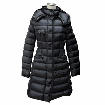 美品 モンクレール ダウンコート HERMINE ブラック レディース 0
