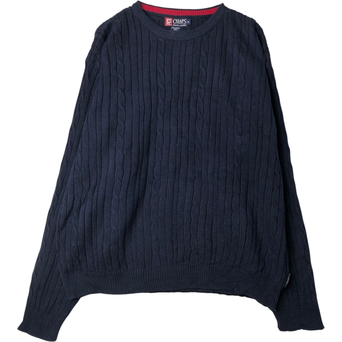 古着 90年代 ラルフローレン Ralph Lauren CHAPS チャップス ケーブル編み コットンニットセーター USA製 メンズXL相当 ヴィンテージ/eaa627111